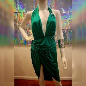 Green halter dress